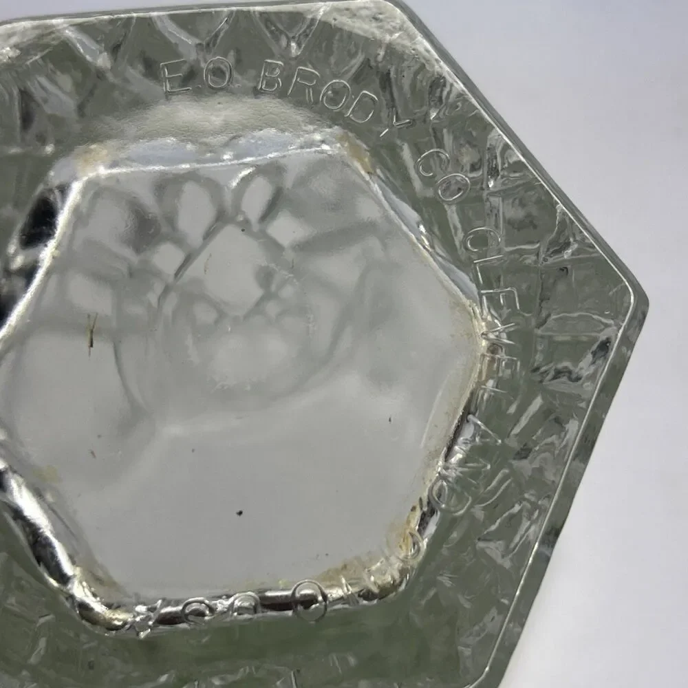 Vintage E O Brody Co Cleveland OH Clear Glass Tulip Vase C926 10” Tall Heavy